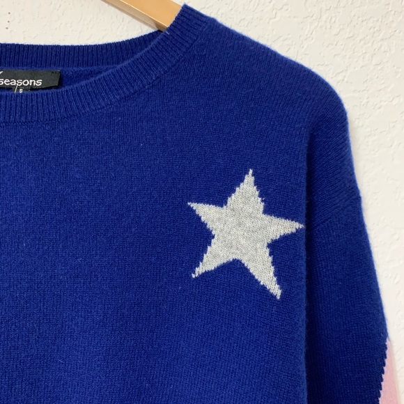 7 Seasons Star Print 100% Cashmere Sweater S - Picture 4 of 8